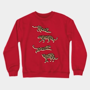 Leopard Shapes Pattern on Green Crewneck Sweatshirt